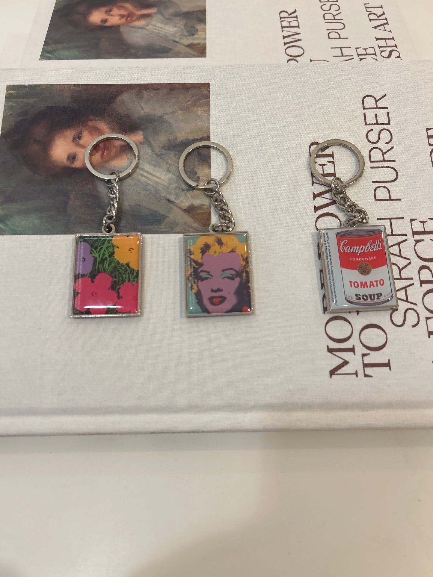 ANDY WARHOL FLOWERS KEYRING