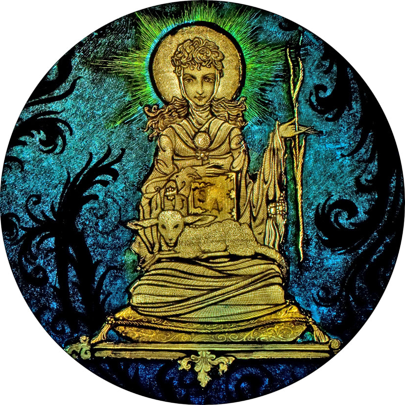Harry Clarke Stained Glass Window Art - Detail from 'The Eve of St. Agnes'.