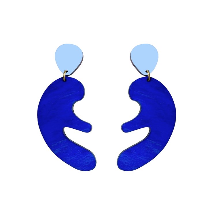 SHOCK OF GREY Matisse Earrings in Blue & Ultra Blue