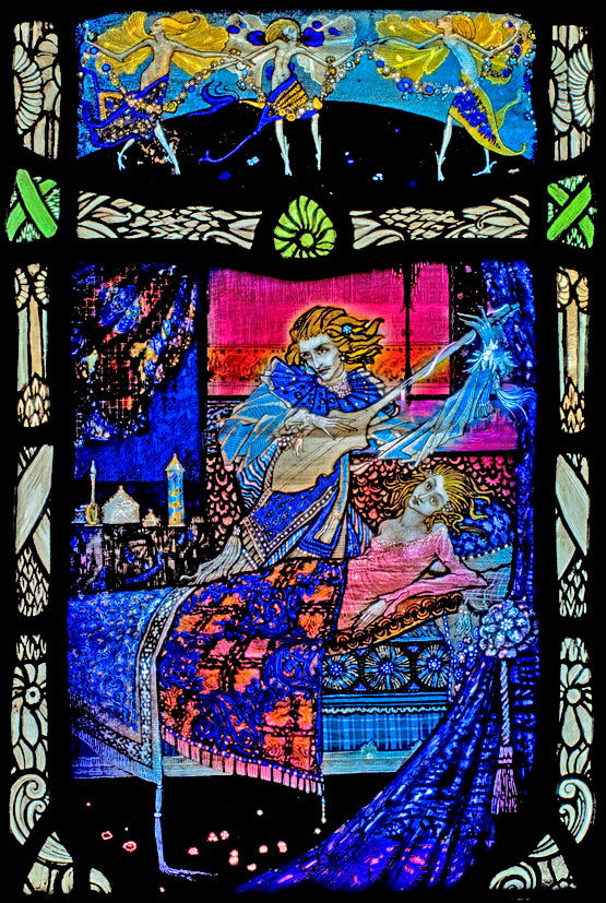 Harry Clarke Stained Glass Window Art - Detail from 'The Eve of St. Agnes'