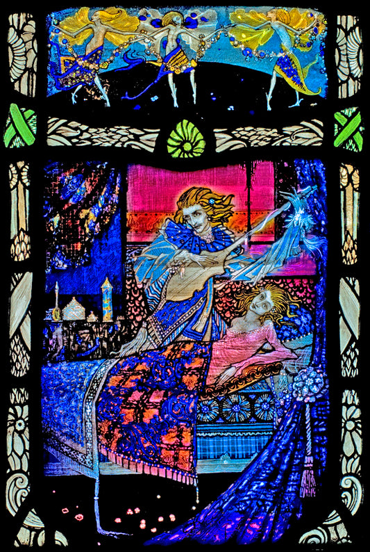 Harry Clarke Stained Glass Window Art - Detail from 'The Eve of St. Agnes'