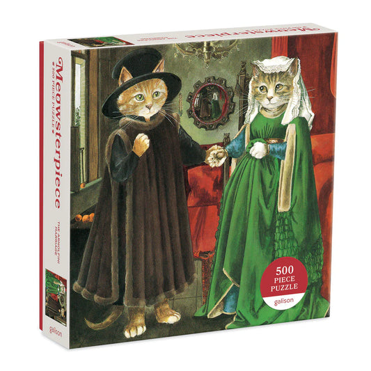 THE AMOLFINI MARRIAGE MEOWSTERPIECE OF WESTERN ART 500 PIECE