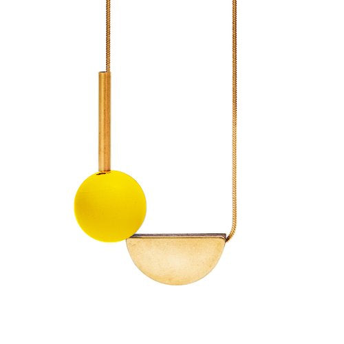 Multishape Necklace in Yellow from Shock of Grey